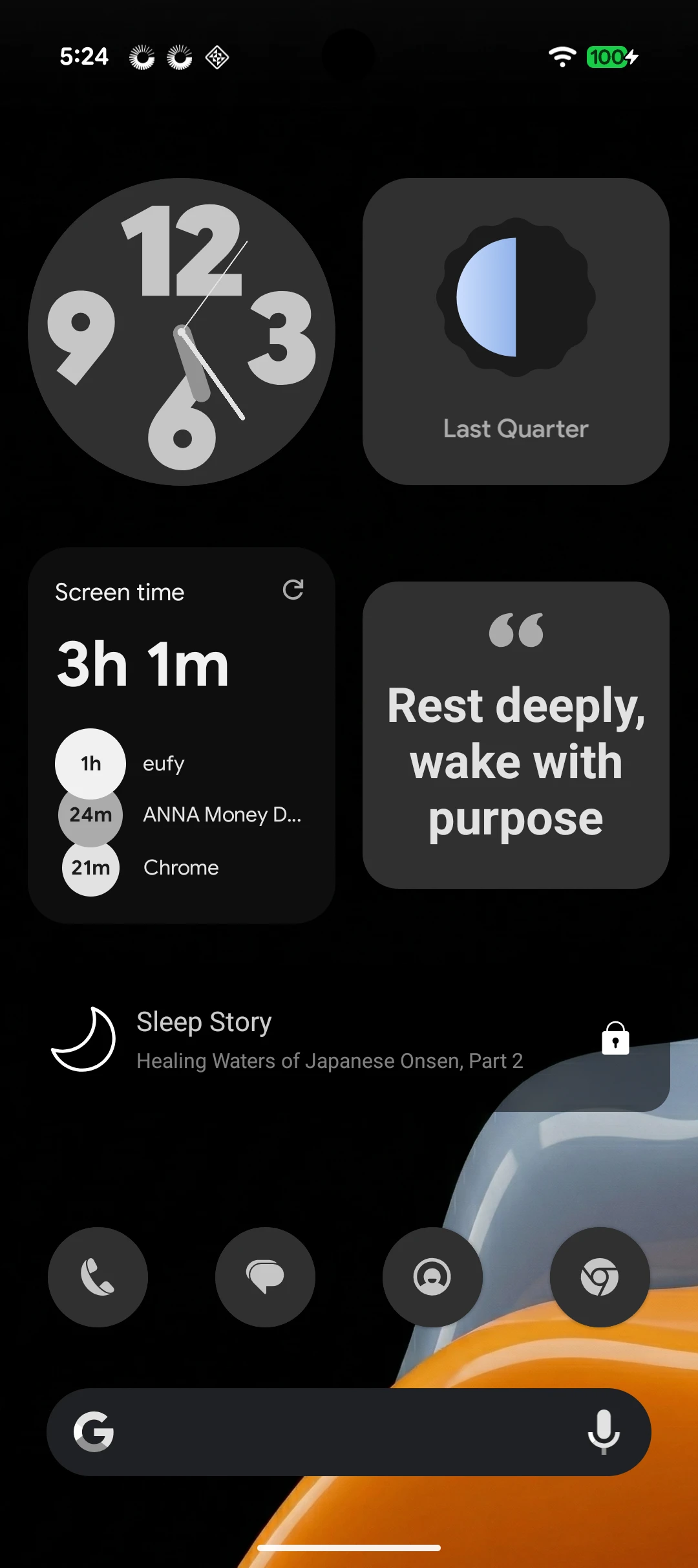 Sleep mode homescreen